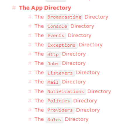 App directory structure in laravel