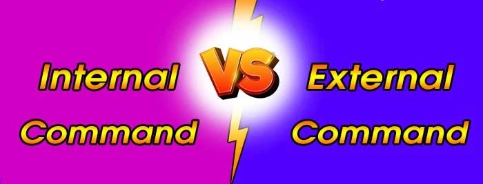 Explain the difference between internal and external dos commands?